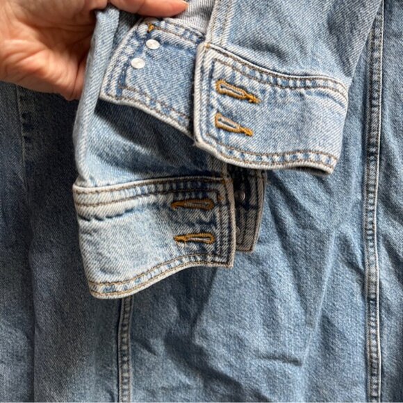 Zara Denim Button-Up Dress Sz S - Picture 6 of 10